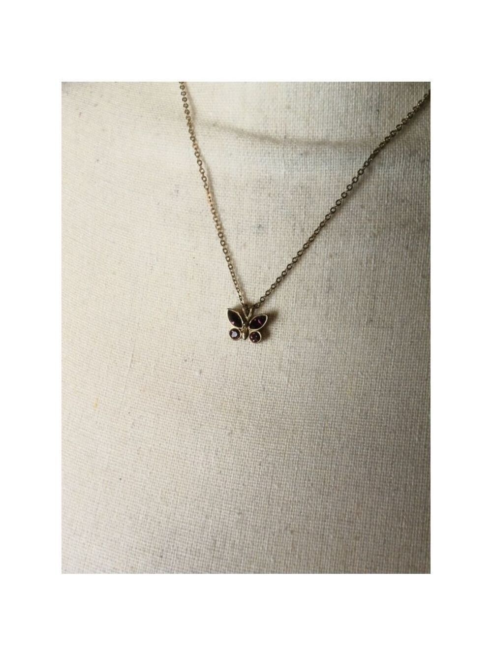 Gold Butterfly Pendant Necklace - Picture 2 of 3